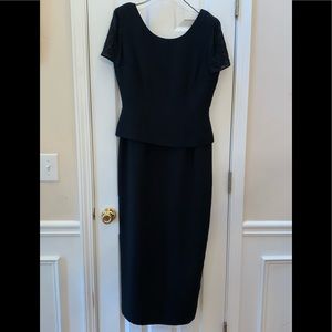 Donna Morgan 10 Black dress beaded sheer sleeves